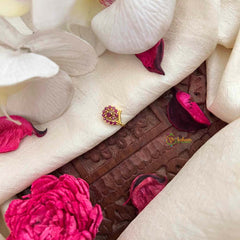 Vriksham Antique Peacock Motif AD Stone Red Press Naths/Nose Pin-G21441