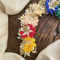 Vriksham Multicolor Flowers Veni with Beads- Flower Accessory-H861