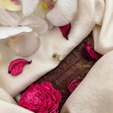 Vriksham Antique Peacock Motif AD Stone Red White Press Naths/Nose Pin-G21440