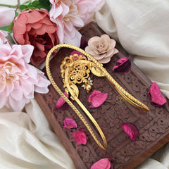 Vriksham Gold Polish Floral Vangi /Armlet-Peral -G15255