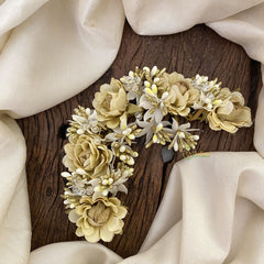 Vriksham Off White Floral Veni with Beads- Flower Accessory-H862