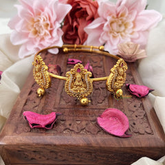 Vriksham Traditional AD Stone Lakshmi Kada Vangi-Temple Armlet-Gold Bead-G18184