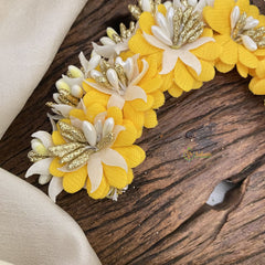 Vriksham Yellow Floral With Beads Veni-Flower Accessory-H864