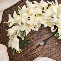 Vriksham Off White Floral Veni with Beads- Flower Accessory-H888