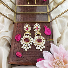Vriksham Unique Tilak And Oval Shape Dangler-Red-G18329