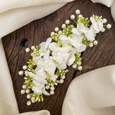 Vriksham White Floral Veni with Beads- Flower Accessory-H853