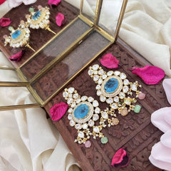 Vriksham Unique Oval Shape Dangler-Sky Blue-G18330