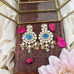 Vriksham Unique Oval Shape Dangler-Sky Blue-G18330