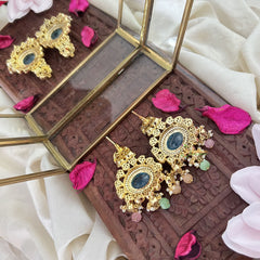 Vriksham Unique Oval Shape Dangler-Sky Blue-G18330