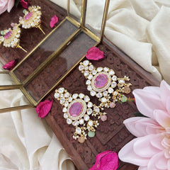 Vriksham Unique Oval Shape Dangler-Light Pink-G18331