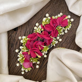 Vriksham Dark Pink Floral Veni with Beads- Flower Accessory-H856