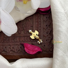 Vriksham Unique Lotus Shape Kundan Nath-Red Green & White-Pearls-J3040