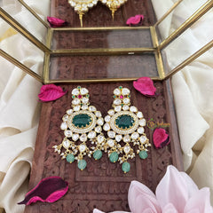 Vriksham Unique Oval Shape Dangler-Green-G18332