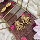 Vriksham Antique Dual Elephant Lakshmi Studs-G12052