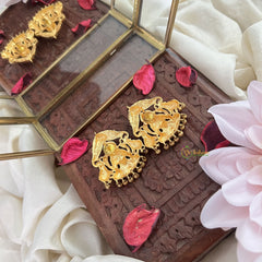 Vriksham Antique Dual Elephant Lakshmi Studs-G12052