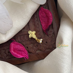 Vriksham Unique Jadau Kundan Nath-Red White-Pearls-J3031