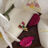 Vriksham Lotus Kundan Nath-Red White & Green-Pearls-J3034