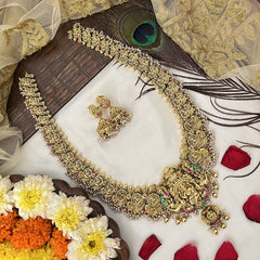 Vriksham Lakshmi Temple Heritage With Rounded Design Haram-Pearl-G19136