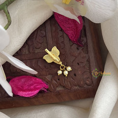 Vriksham Lotus Kundan Nath-Red White & Green-Pearls-J3034