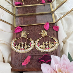 Vriksham Premium AD Stone Designer Bridal Earrings-Red White-G18221