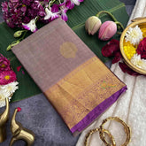 Vriksham Faded Purple With Purple Gold Zari Korvai Pure Silk Saree-VS4986