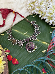 Vriksham Traditional Antique Black Polish Kemp Short Neckpiece-G17943