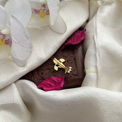 Vriksham Antique Red Green Jadau Kundan Nath-Pearls-J3005