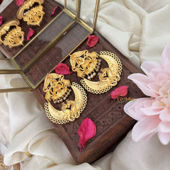 Vriksham Lakshmi Stud Peacock Chandbali Dangler-Red Green-G5079