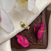 Vriksham Unique Maanga Style Green Jadau Kundan Nath-Pearls-J3009