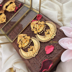 Vriksham Lakshmi Stud Peacock Chandbali Dangler-Coral-G5084