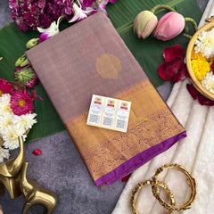 Vriksham Faded Purple With Purple Gold Zari Korvai Pure Silk Saree-VS4986