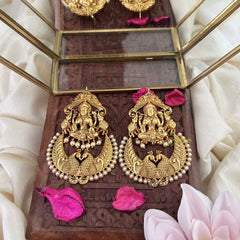 Vriksham Lakshmi Stud Peacock Chandbali Dangler-White-G5083