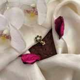 Vriksham Floral Kundan Nath-Green White-Pearls-J3043