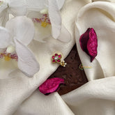 Vriksham Floral Kundan Nath-Red White-Pearls-J3041