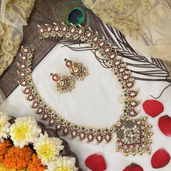 Vriksham Designer 18 Manga Style Long Neckpiece-Gold Bead-G19138