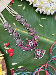 Vriksham Exquisite Layered Black Polish Kemp Dual Peacock Pendant Haram-G17946