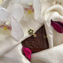 Vriksham Floral Jadau Kundan Nath-Green-Pearls-J3027