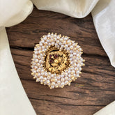 Antique Cluster Pearl Billai- Bird Bun Billai -Red -G10369