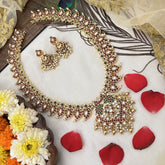 Vriksham Designer 18 Manga Style Long Neckpiece-Gold Bead-G19138