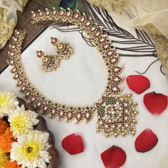 Vriksham Designer 18 Manga Style Long Neckpiece-Gold Bead-G19138