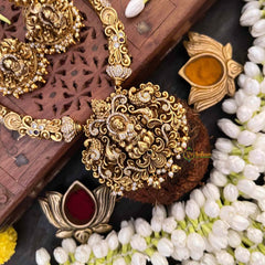 Vriksham Antique Gold Lakshmi & Peacock Nakshi Temple Hasli-G21500