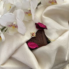 Vriksham Antique Jadau Kundan Nath-Red White-Pearls-J3032