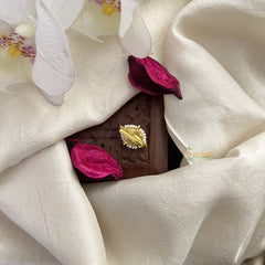 Vriksham Antique Jadau Kundan Nath-Red White-Pearls-J3032