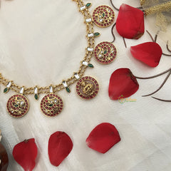 Vriksham Antique Finish Gold Round Peacock Design Long Neckpiece-G19170