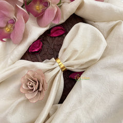 Vriksham Designer Floral Kundan Jadau Adjustable Finger Ring-Red Green & White-J3681