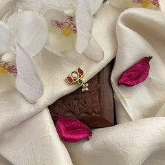 Vriksham Antique Lotus Jadau Kundan Nath-Red Green & White-Pearls-J3023