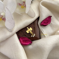 Vriksham Antique Lotus Jadau Kundan Nath-Red Green & White-Pearls-J3023