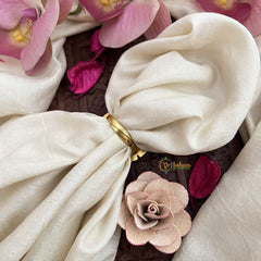 Vriksham Designer Jadau Kundan Floral Finger Ring-White Red & Green-J3408