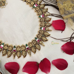 Vriksham Traditional South Indian Gold Lakshmi Long Neckpiece-G19165