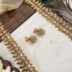Vriksham Traditional South Indian Gold Lakshmi Long Neckpiece-G19165